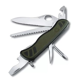 【Victorinox 瑞士維氏】瑞士刀 SWISS SOLDIER'S KNIFE 08 10用刀 111mm-墨綠黑邊(0.8461.MWCH) 墊腳石購物網