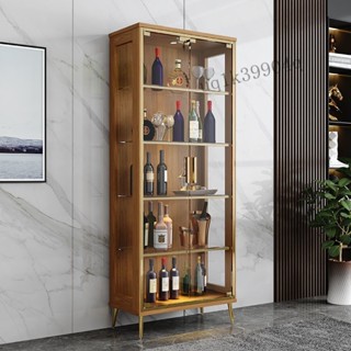 【輕奢傢具 免稅】實木酒櫃客廳傢用現代簡約儲物手辦樂高模型展示櫃輕奢玻璃紅酒櫃 CO6Y
