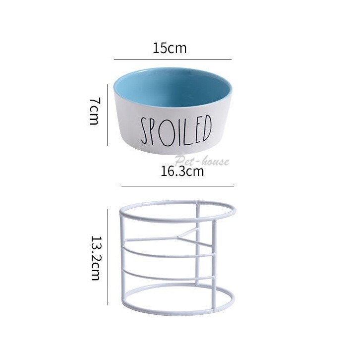 【Pet-house】鐵藝支架高腳貓碗 小型犬陶瓷狗碗 貓糧碗貓咪食盆保護頸椎小狗飯盆 EIYU