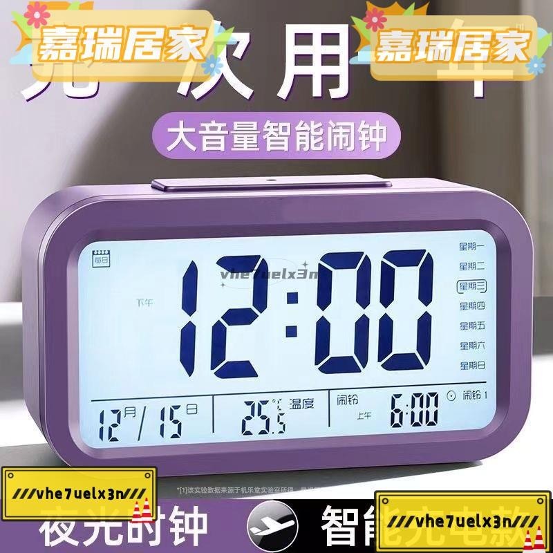 【台灣出貨】大音量 夜光多功能時鐘 US充電 電子鬧鐘 電子時鐘 整點報時 電子日曆 溫度計 一鍵貪睡OOTS