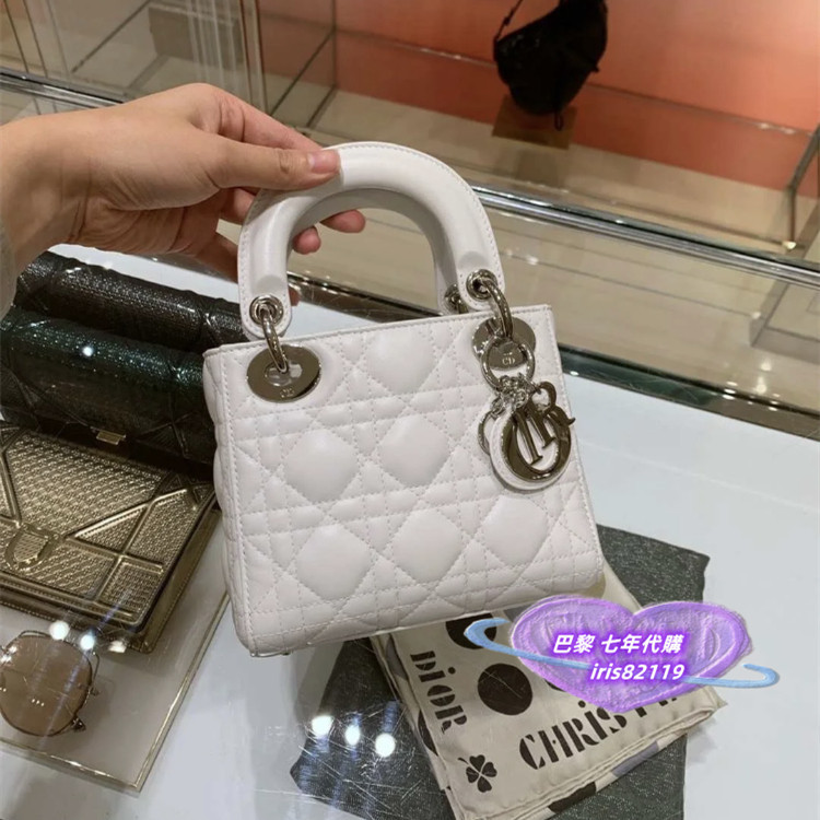 『二手精品』Dior迪奧 黑色LADY DIOR MINI迷你 三格 戴妃包/鏈條包/手提包/單肩包/斜背包 手提包