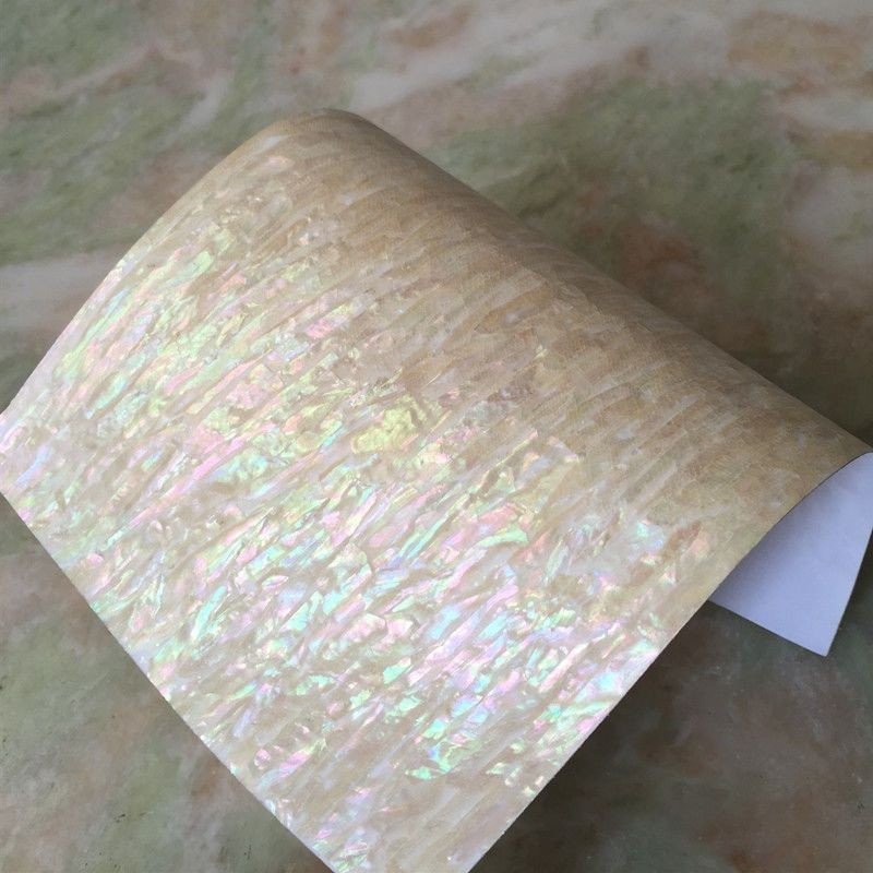 天然五彩鮑魚貝殼紙可彎曲帶自粘背膠軟貝片創意DIY飾品裝飾材料