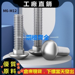 M6M8M10M12 304不鏽鋼大頭馬車螺栓半圓方頸螺絲貨架螺釘扁頭四方