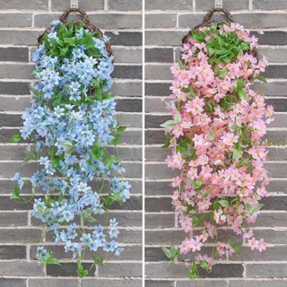 (過去ad51) 壁掛模擬綠植 模擬迎春花 吊籃 長藤假花藤條 室內綠植吊蘭裝飾植物吊花掛牆上塑膠垂吊盆栽吊蘭 仿真花