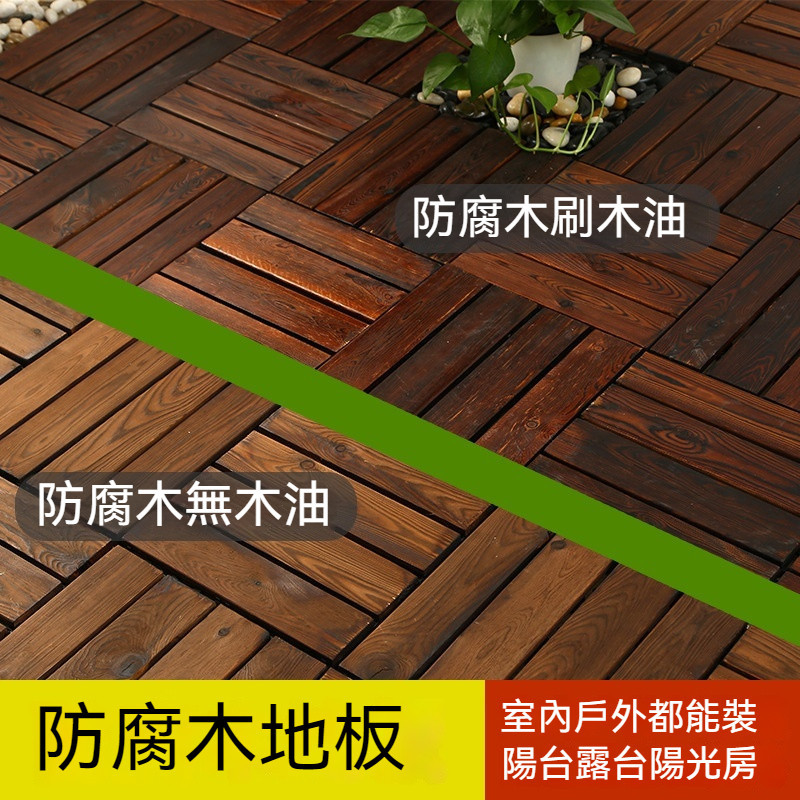 [廠家直供]拼接diy戶外陽台花園地面防水室外碳化板材防腐木地板