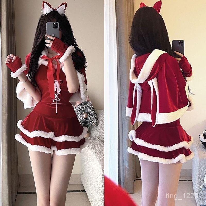 【韆姿】聖誕節主題服裝cosplay 性感純慾 聖誕服裝 連衣裙 貓女郎主播變裝cos服新年聖誕裝女 聖誕節 cos