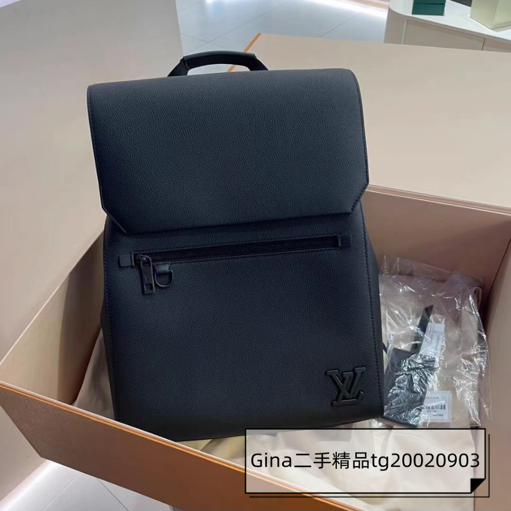 二手 LV 路易威登 FLAP 後背包 黑色牛皮 雙肩包 手提包 M21367