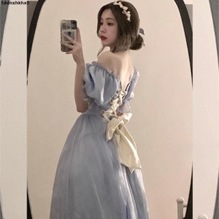 臺出熱銷💖旅遊拍照必備法式赫本風驚艷純欲凡爾賽公主生日party宴會宮廷風連衣裙子綁帶