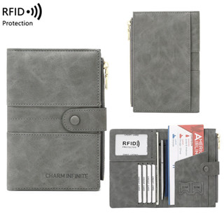 【YOGO優購精品】RFID防磁護照包女 證件包 拉鏈 搭扣 護照套 多功能旅行護照夾 卡包 卡夾