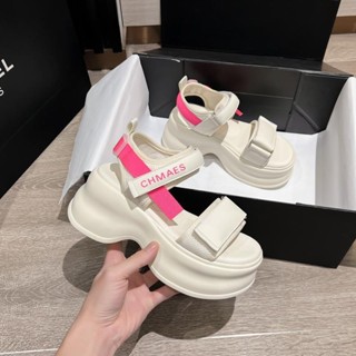 💕洋洋洋鞋店💕涼鞋女 厚底涼鞋 小個子5cm增高休閒涼鞋女夏季新款厚底時尚鬆糕魔術貼沙灘鞋 運動涼鞋 防滑涼鞋 女生涼鞋