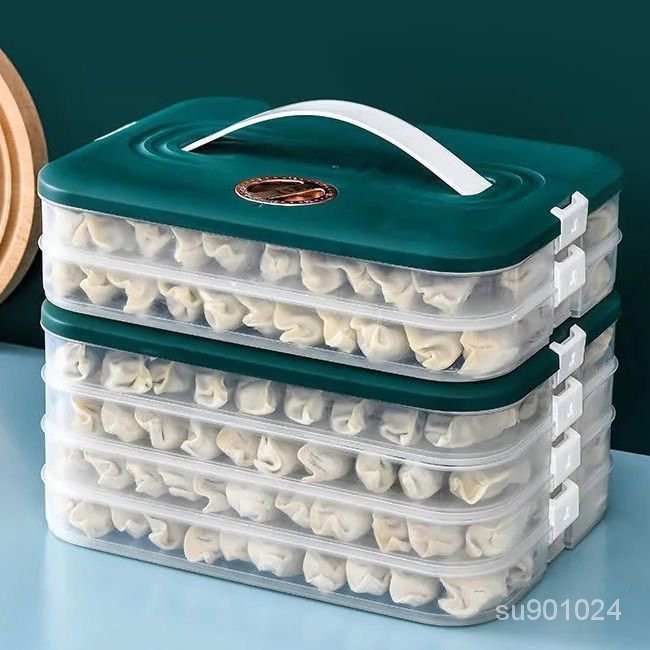 限時下殺🌷食品級餃子盒專用傢用水餃混沌盒冰箱鷄蛋保鮮冷凍盒餛飩收納盒子