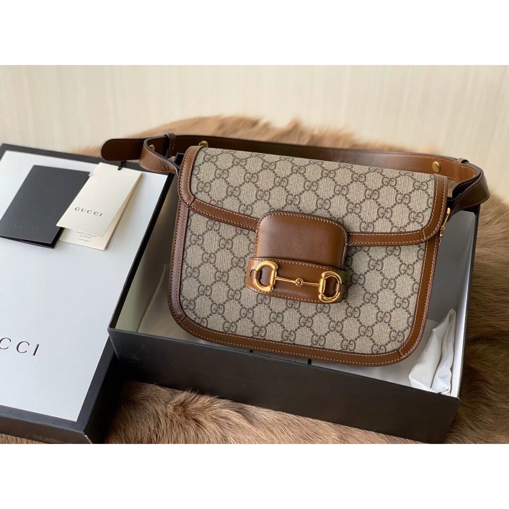 卓梵二手精品 GUCCI 古馳 馬銜扣1955系列 皮革 602204 肩背包 風琴包 豬鼻包 馬鞍包 斜背包