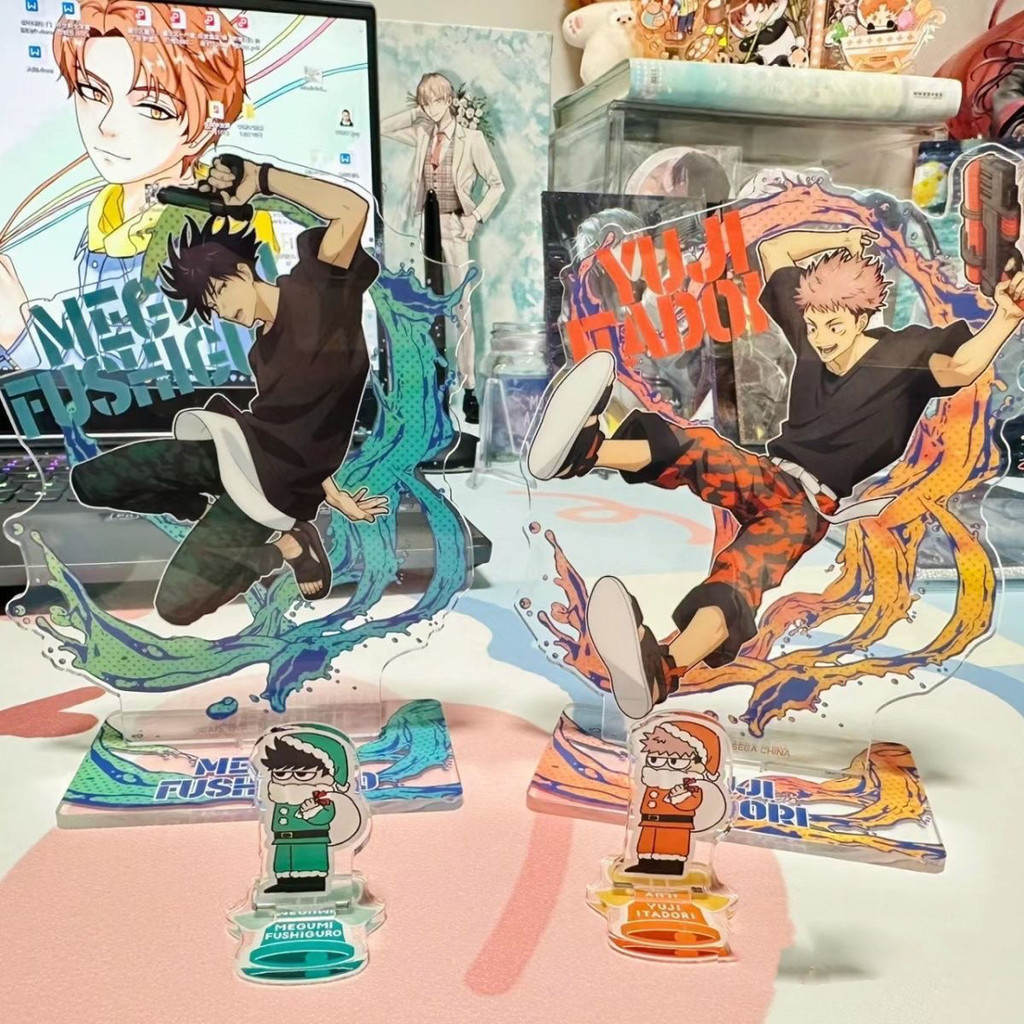 虎杖悠仁周邊 咒術回戰 新款咒術回戰水槍伏黑惠虎杖悠仁立牌可愛高顏值亞克力桌面擺件 咒術回戰周邊 虎杖周邊