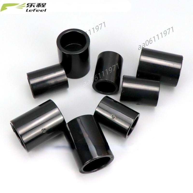 【精品】黑色PVC直接塑膠UPVC給水管配件純黑色對接頭直通套管等徑管箍接