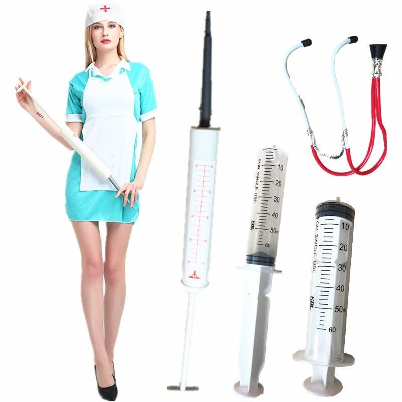 🎃熱銷🎃 護士節大針筒cosplay護士服裝針筒道具特超大針筒針管道具聽診器 FT