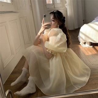 🍀法式復古宮廷風仙女連衣裙女氣質甜美生日派對小禮服歐根紗蓬蓬裙