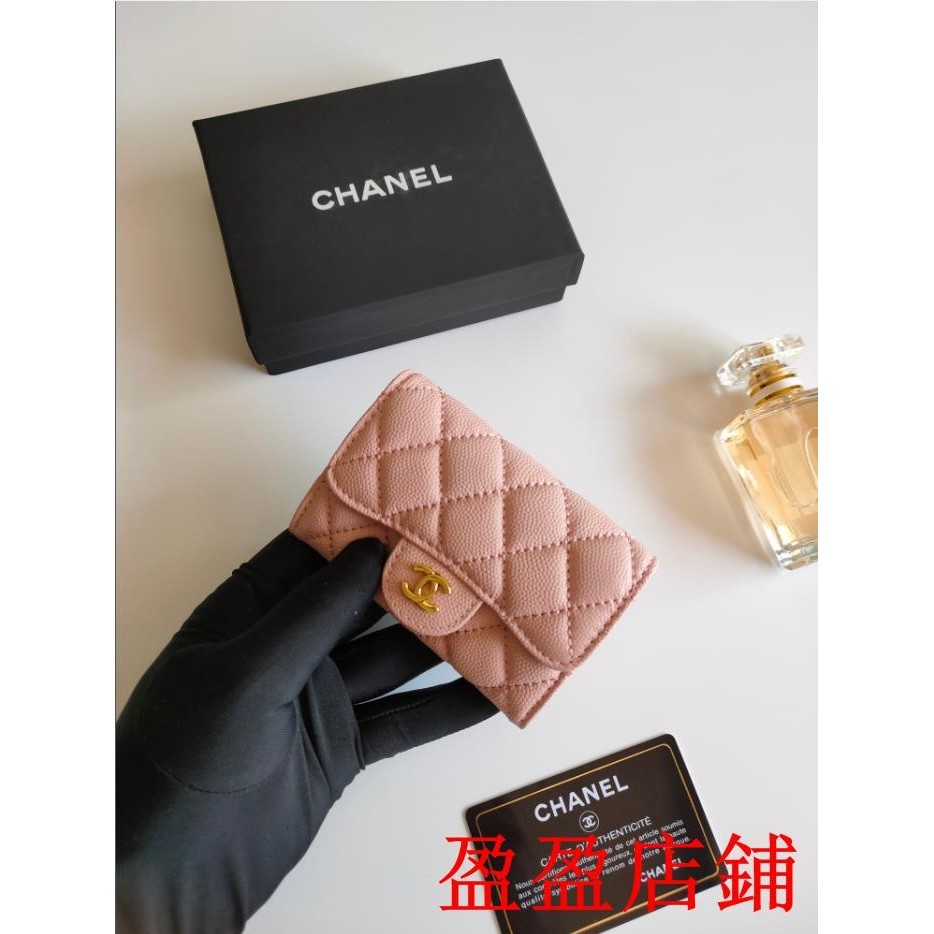 盈盈二手/CHANEL/香奈兒 女生短夾 短夾 真皮短夾 菱格 皮夾 零錢包卡夾卡包2121