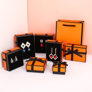 客製書院 【客製化】【首飾盒】 蝴蝶結 項鍊耳環飾品盒子 高檔 珠寶手鍊首飾耳環戒指盒 現貨禮物盒
