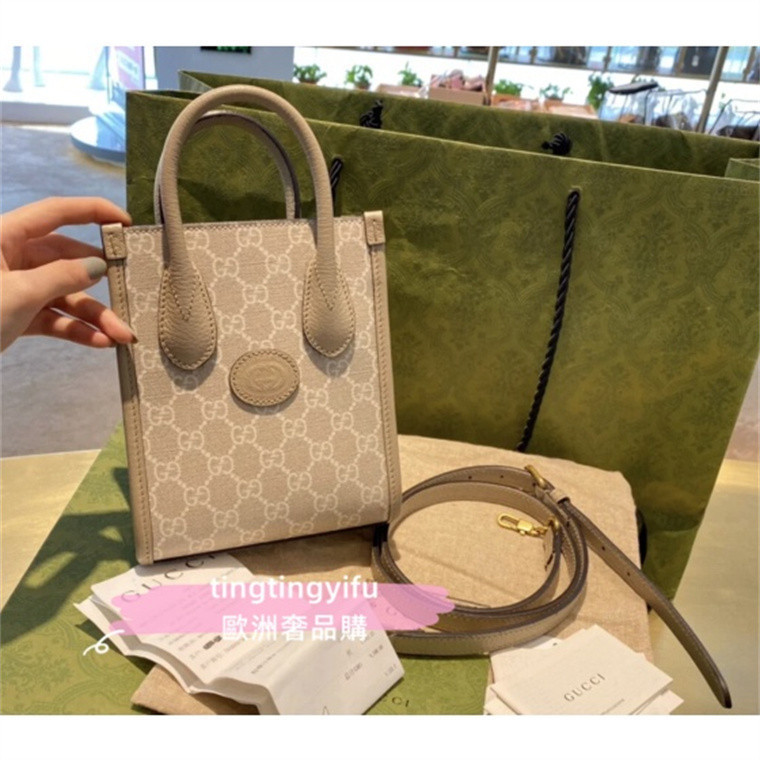 GUCCI 671623 Mini Tote 迷你 托特包 肩背包 手機包 棕色 單肩斜挎包 斜挎包 肩背