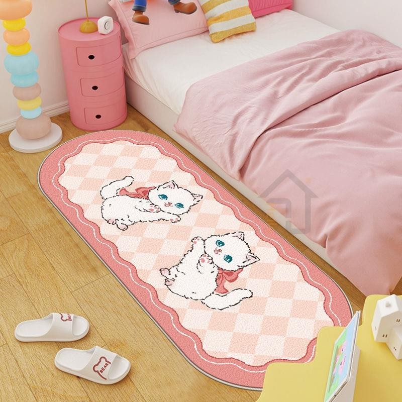 粉色貓咪臥室床邊防滑毯衣帽間書房客廳沙發出租屋可愛風裝飾地毯