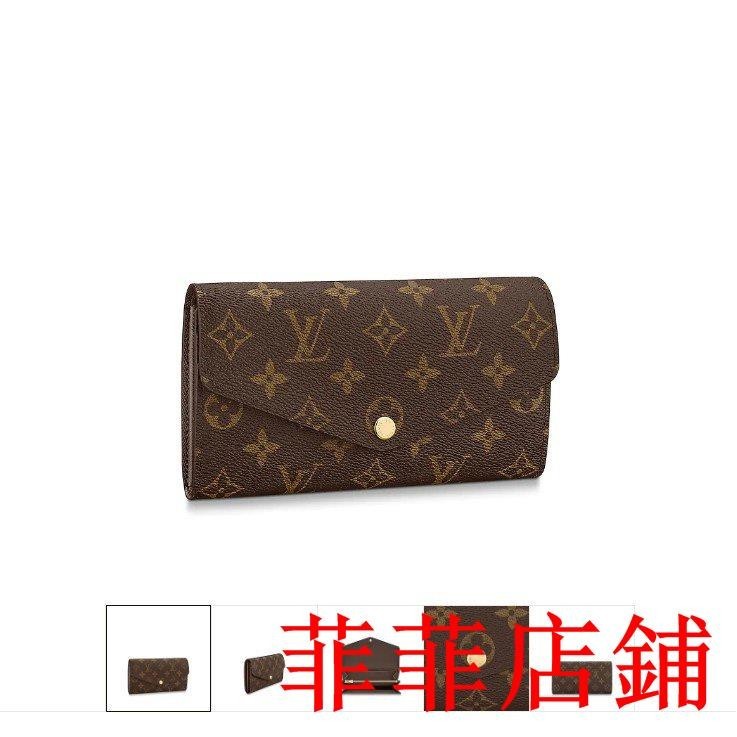 菲菲二手/LV M60531 經典Monogram帆布Sarah金釦長夾 發財包─新品