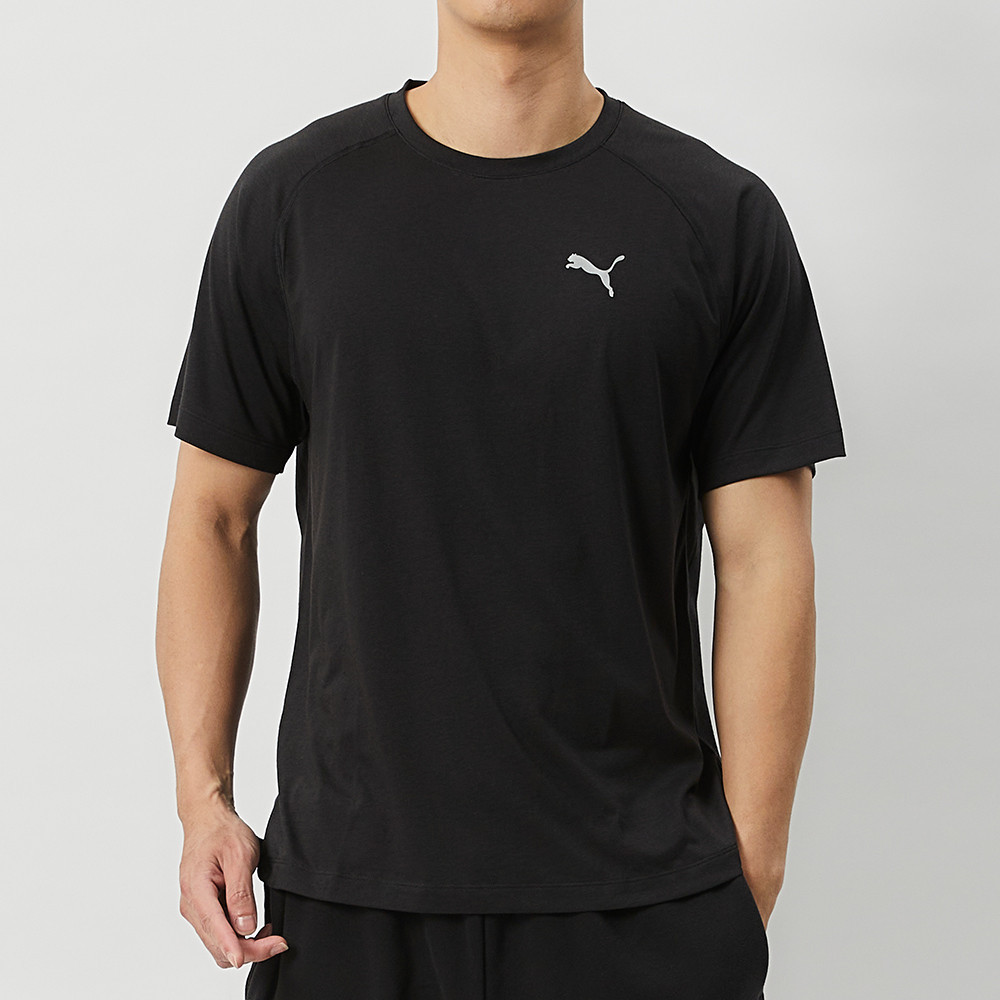 Puma 慢跑系列 Evolve Triblend 男款 黑色 運動 上衣 歐規 T恤 短袖 52499701