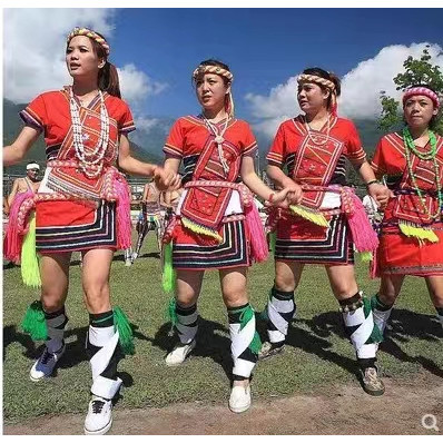 【阿美舞蹈服裝】原住民阿美族高山族豐年祭豐年節服裝成人女裝裙裝舞蹈【配件包含 情人袋 綁腿 腰帶】