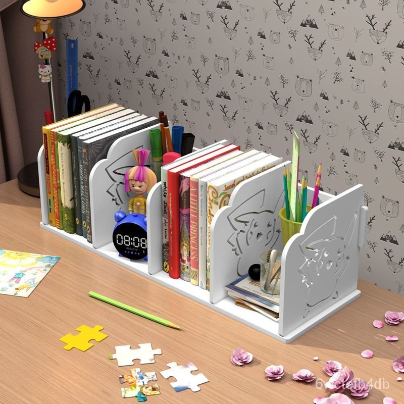書架  學生簡易置物架  兒童卡通桌麵  書櫃  多功能收納盒 辦公桌宿捨傢用 JAIW