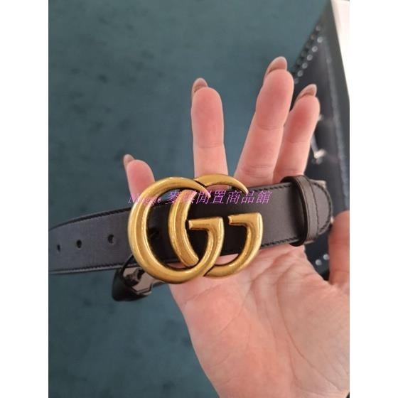 正品現貨 GUCCI 古馳 雙G金扣皮帶/腰帶400593