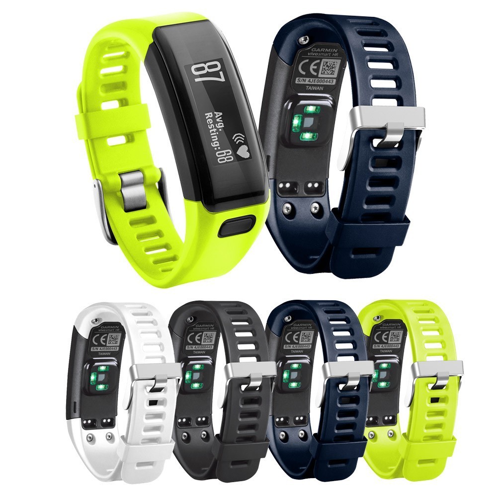 【錶帶】矽膠錶帶適用於佳明Garmin Vivosmart HR智慧手錶矽膠錶帶分體式矽膠錶帶 運動款手錶帶