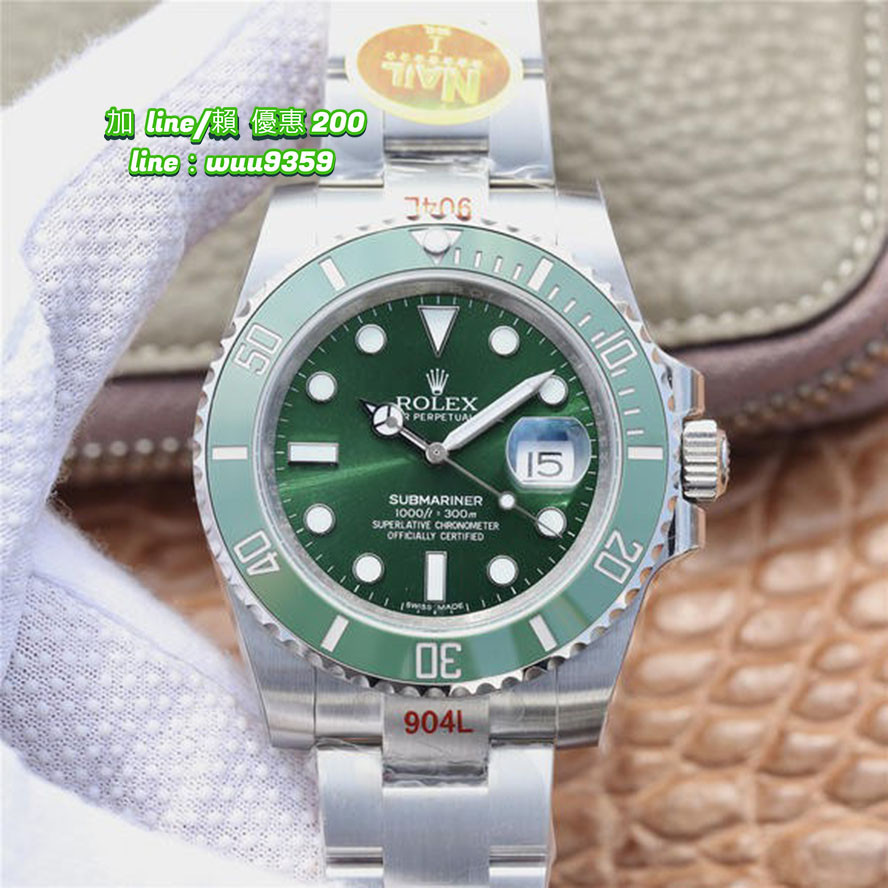 Rolex 勞力士 綠水鬼 綠鬼 機械錶 男士腕錶 40mm 904 3135