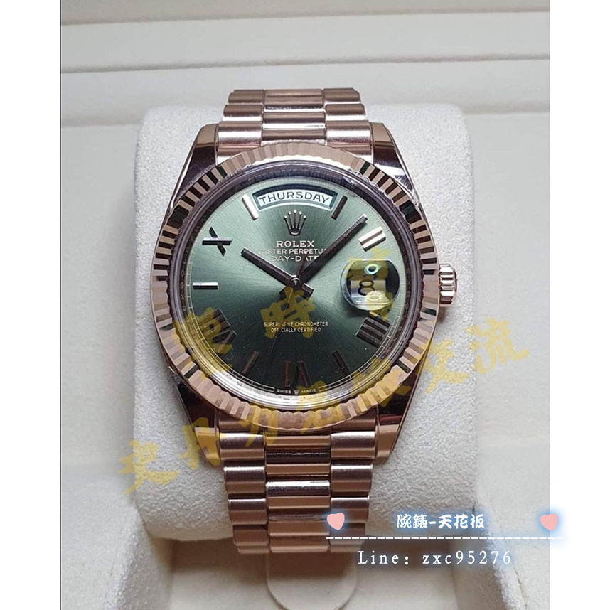 Rolex 228235 勞力士 Day-date Ii 永恆玫瑰金 Day-date60周年紀念款 橄欖綠色面盤