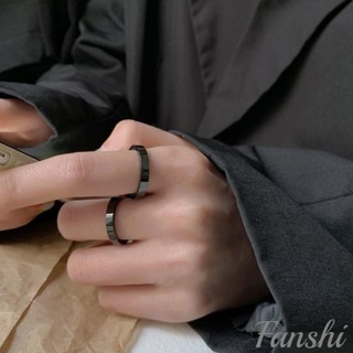 Fanshi｜鈦鋼戒指｜不掉色 黑色鈦鋼戒指 轉運戒指 男生戒指 戒指女 戒指男 復古戒指 情侶戒指 食指戒指 男戒指環