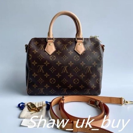 正品現貨 LV 路易威登 Speedy 30 金典老花塗層 帆布 枕頭包 手提包斜跨包波士頓包 M41108