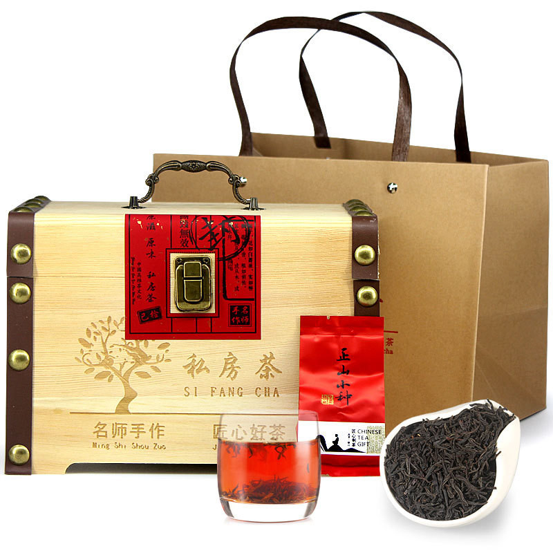 正山小種紅茶 桐木關濃香型茶葉袋裝 木質禮盒裝送禮
