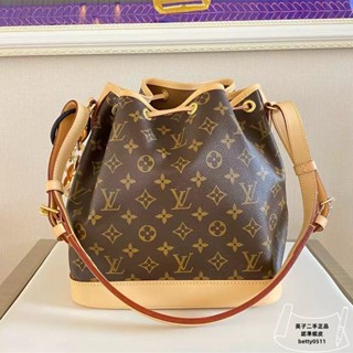 免運 二手現貨 LV PETIT NOÉ NM 手袋 M40818 牛皮 老花 單肩包 斜挎包 路易威登老花水桶包