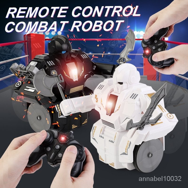 跨境新品遙控對戰機器人雙人拳擊格鬥機器人對打旋轉禮品親子玩具 SKDD