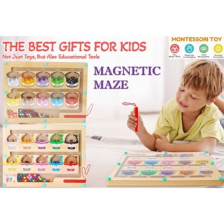 Magnetic Maze Magnetic Color and Number Maze Montessori Wood