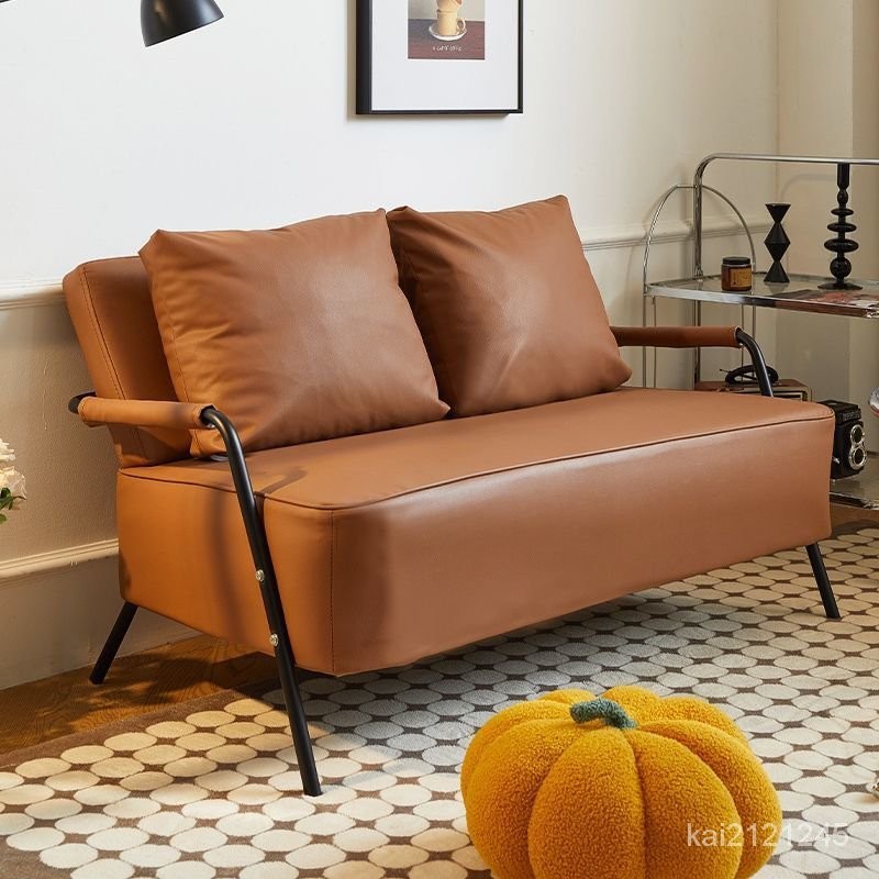 複古單人沙髮客廳新款簡約現代出租房網紅款雙人小戶型佈藝沙髮椅