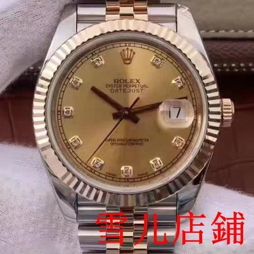 雪儿二手/Rolex勞力士潛航者男士腕錶 潮流時尚防水日曆機械手錶 男116233G 瑞士機芯 金色錶鏈 黃金錶