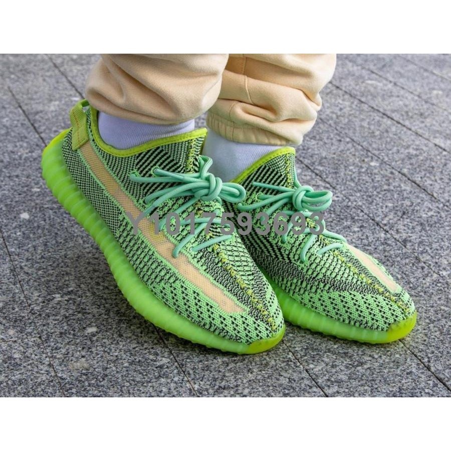 Adidas Yeezy Boost 350 V2 Yeezreel 螢光綠時尚百搭運動鞋 FW5191男女鞋