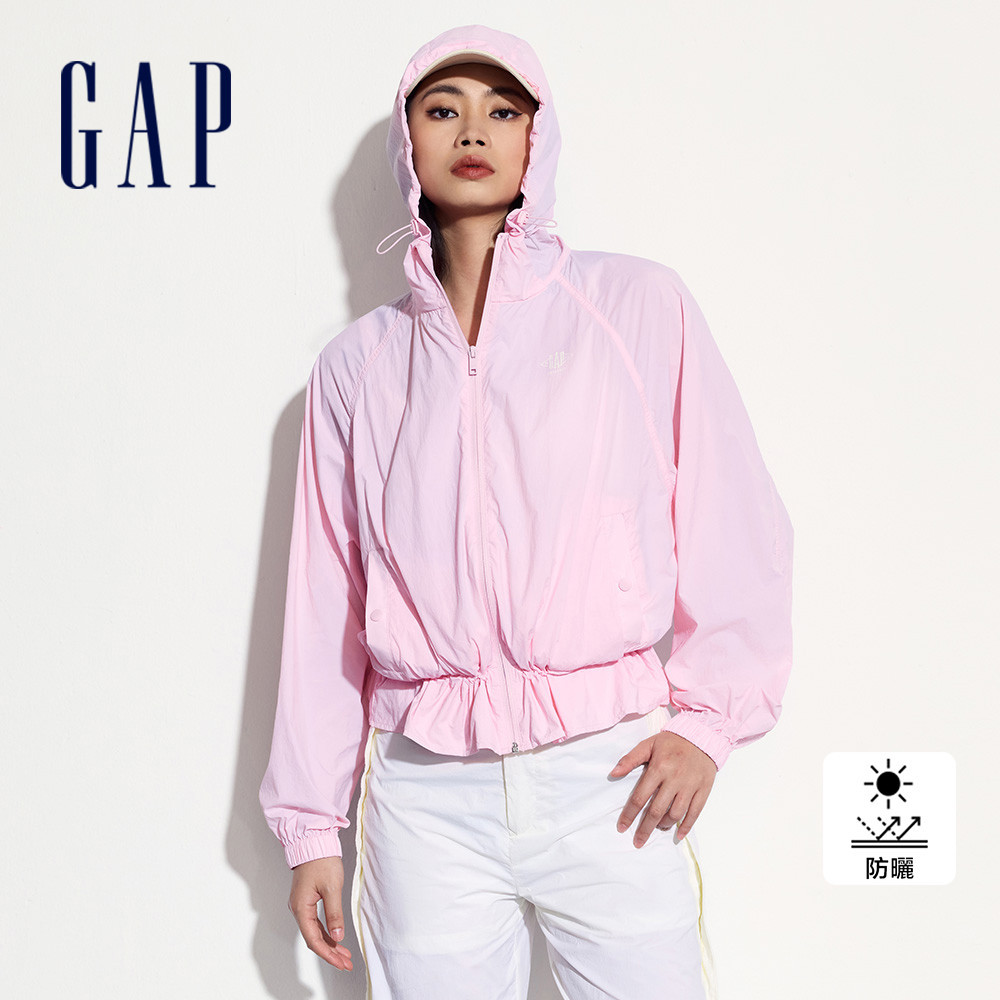 Gap 女裝 Logo防曬連帽外套-粉色(465039)