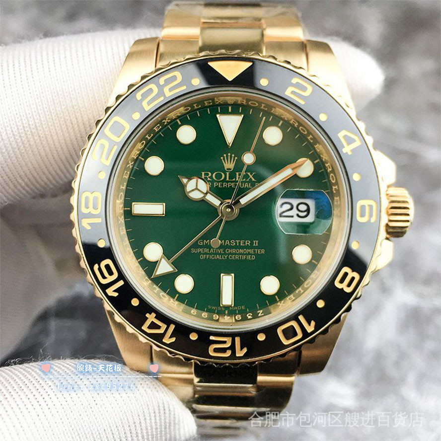 Rolex Rolex勞力士格林尼治116718黃金材質兩地時功能機械男表 潮流 時尚 休閒 商務 經典 手腕錶錶