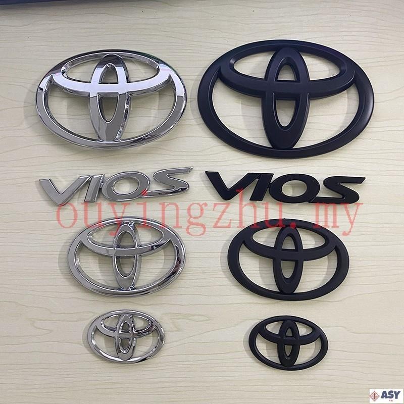 適用於【無損 免拆原車標】豐田Toyota logo標誌 VIOS威馳LOGO汽車標誌徽章啞黑色方向盤前後標誌