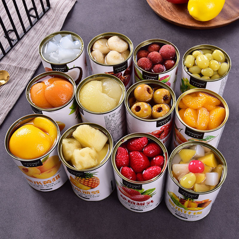 罐頭 水果罐頭 新鮮水果碭山黃桃罐頭橘子菠蘿草莓楊梅山楂椰果葡萄梨混合整箱裝