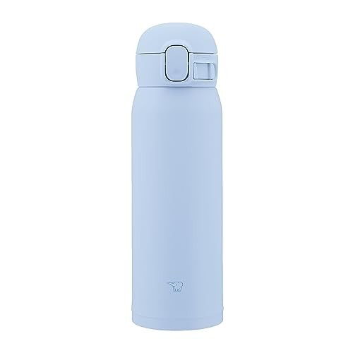 ZOJIRUSHI 水瓶无缝 480 毫升一触式不锈钢马克杯空气蓝一体式包装意味着只需清洗 3 件物品 SM-WS48-
