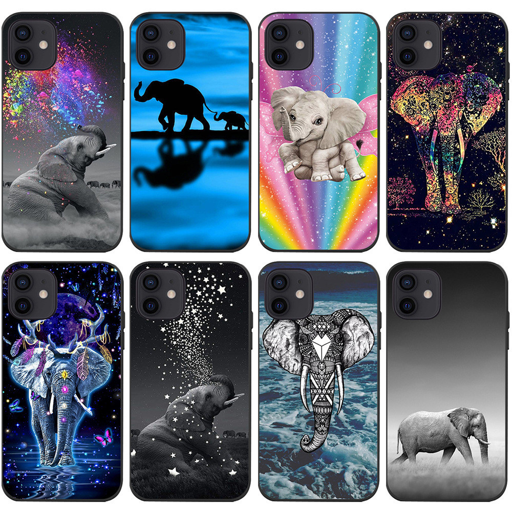 適用iPhone15新款卡通大象手機殼動物園可愛小象彩繪手機殼