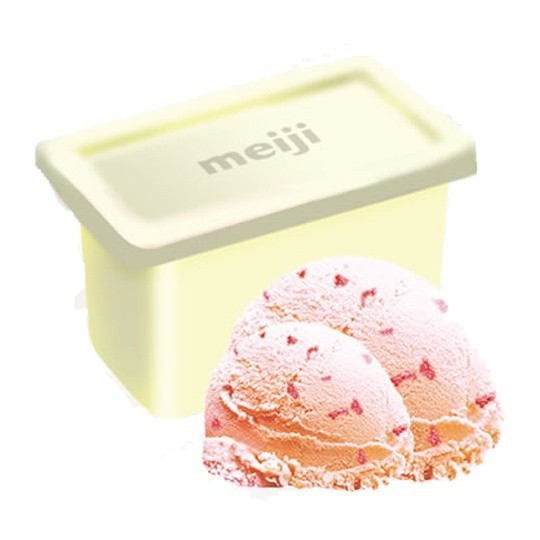 meiji 明治冰淇淋-草莓果肉(一加侖盒裝)【滿999免運 限台北、新北、桃園】(團購/活動)