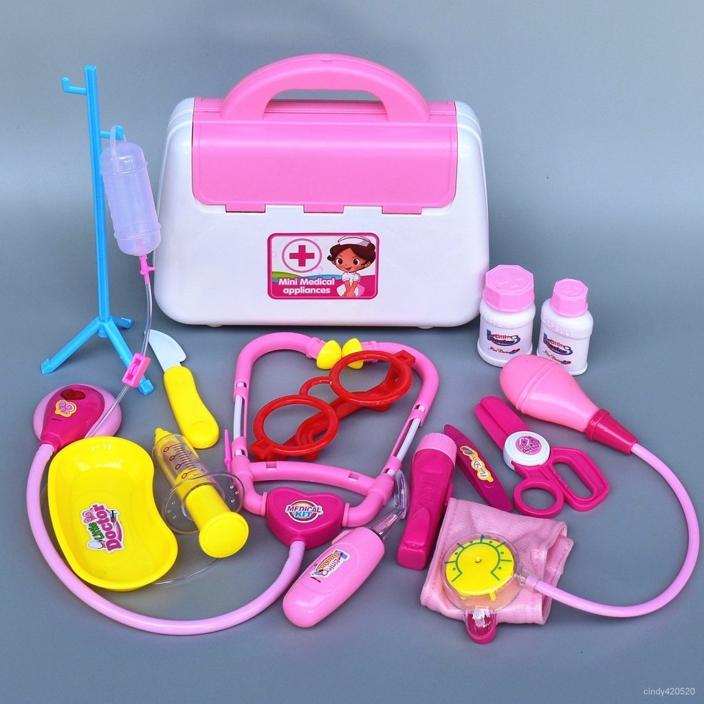 【臺灣-出貨】-兒童醫生過傢傢玩具聲光手提醫藥盒套裝聽診器打針血壓計男孩女孩