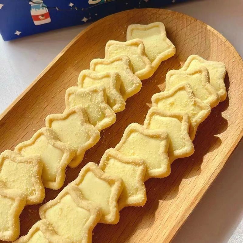 免運 小星星黃油曲奇餅乾模具中間可以填充款3d立體按壓式印花烘焙磨具